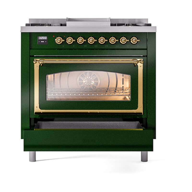 Nostalgie II Noblesse 36 inch Dual Fuel Range with 6 Burners and Griddle UN36FNMPEGG