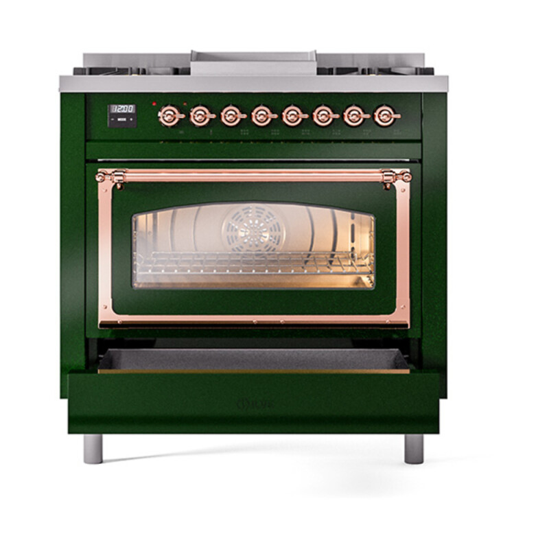 Nostalgie II Noblesse 36 inch Dual Fuel Range with 6 Burners and Griddle UN36FNMPEGPLP