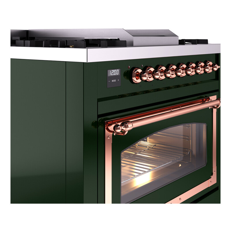 Nostalgie II Noblesse 36 inch Dual Fuel Range with 6 Burners and Griddle UN36FNMPEGPLP