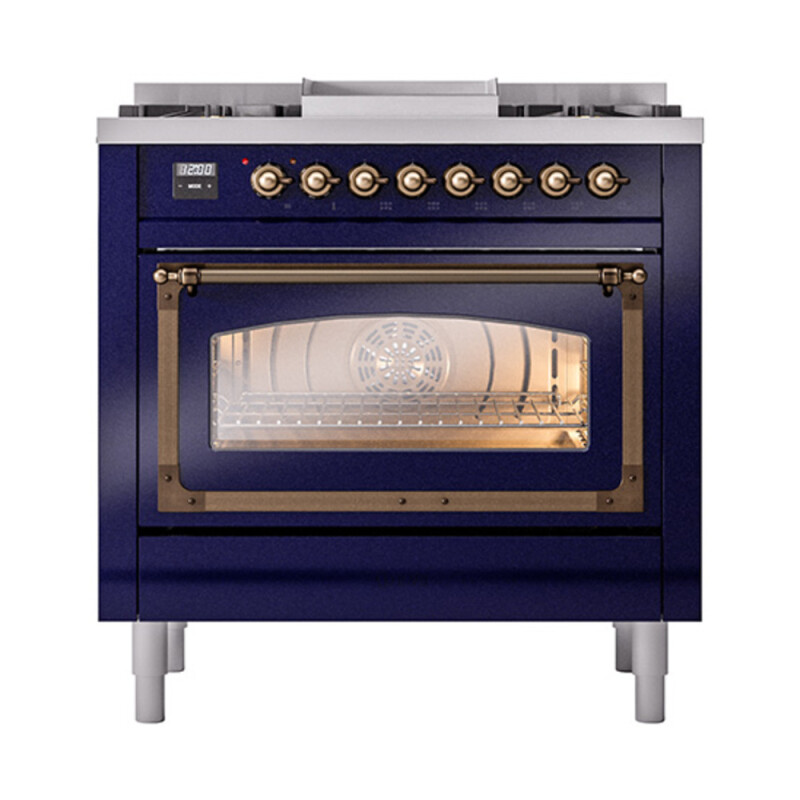 Nostalgie II Noblesse 36 inch Dual Fuel Range with 6 Burners and Griddle UN36FNMPMBB