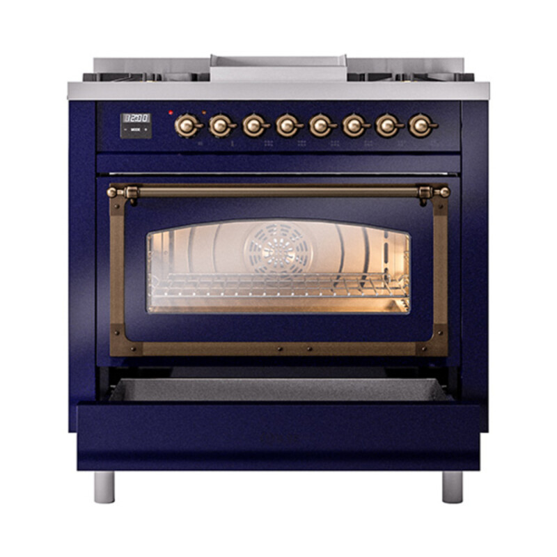 Nostalgie II Noblesse 36 inch Dual Fuel Range with 6 Burners and Griddle UN36FNMPMBB