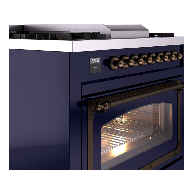Nostalgie II Noblesse 36 inch Dual Fuel Range with 6 Burners and Griddle UN36FNMPMBBLP