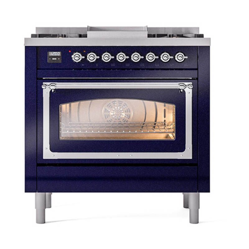 Nostalgie II Noblesse 36 inch Dual Fuel Range with 6 Burners and Griddle UN36FNMPMBC