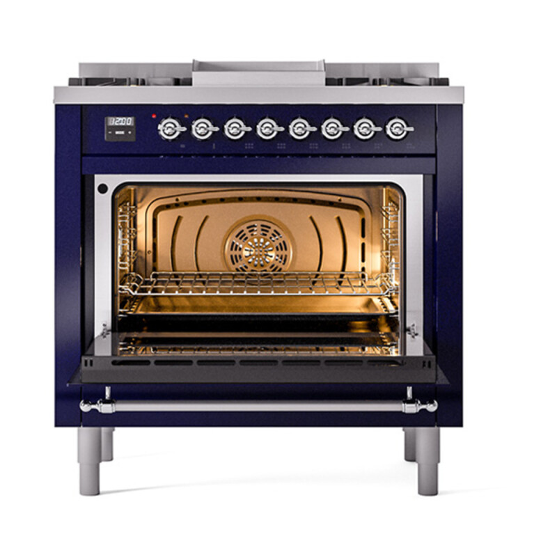 Nostalgie II Noblesse 36 inch Dual Fuel Range with 6 Burners and Griddle UN36FNMPMBCLP