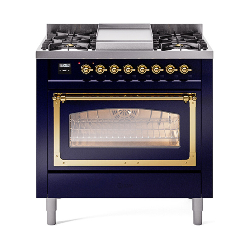 Nostalgie II Noblesse 36 inch Dual Fuel Range with 6 Burners and Griddle UN36FNMPMBGLP