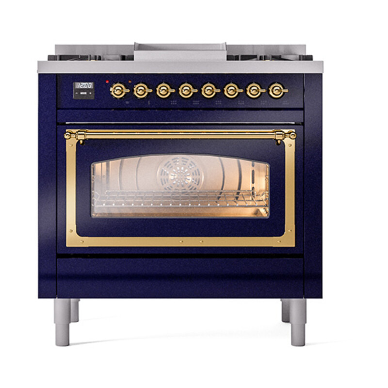 Nostalgie II Noblesse 36 inch Dual Fuel Range with 6 Burners and Griddle UN36FNMPMBGLP