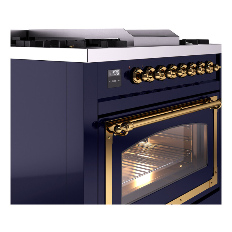 Nostalgie II Noblesse 36 inch Dual Fuel Range with 6 Burners and Griddle UN36FNMPMBGLP