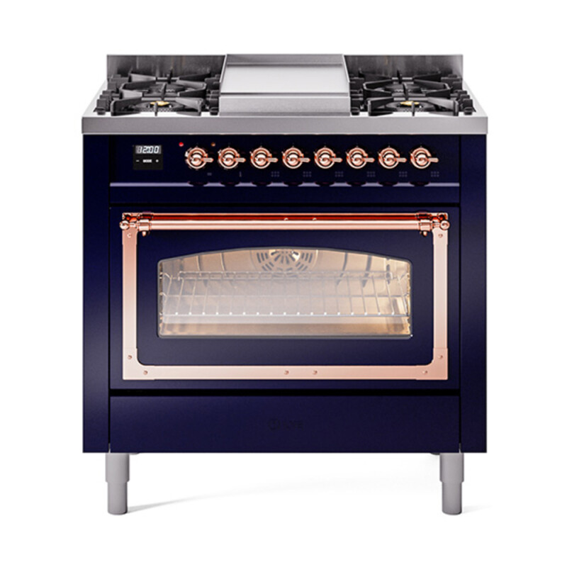 Nostalgie II Noblesse 36 inch Dual Fuel Range with 6 Burners and Griddle UN36FNMPMBPLP