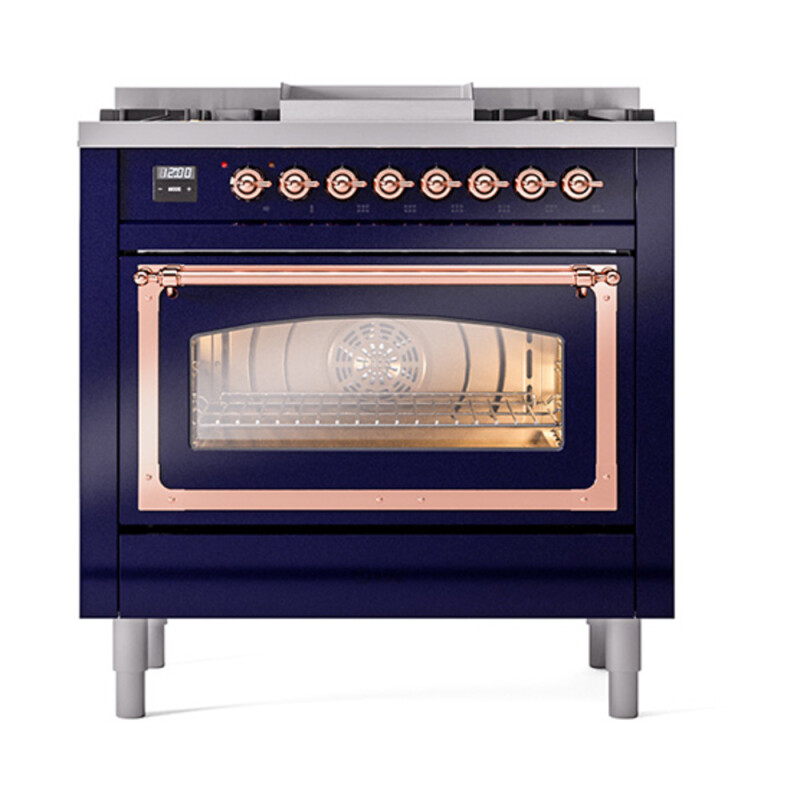 Nostalgie II Noblesse 36 inch Dual Fuel Range with 6 Burners and Griddle UN36FNMPMBPLP