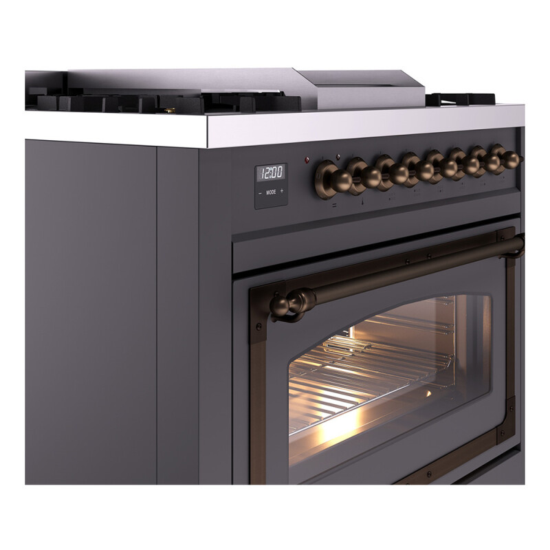 Nostalgie II Noblesse 36 inch Dual Fuel Range with 6 Burners and Griddle UN36FNMPMGB