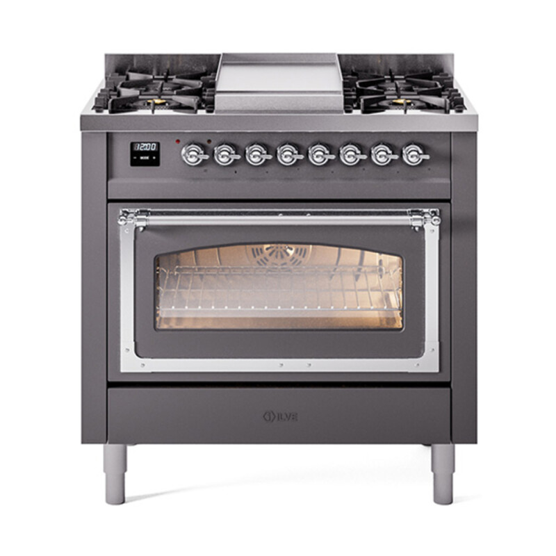 Nostalgie II Noblesse 36 inch Dual Fuel Range with 6 Burners and Griddle UN36FNMPMGC