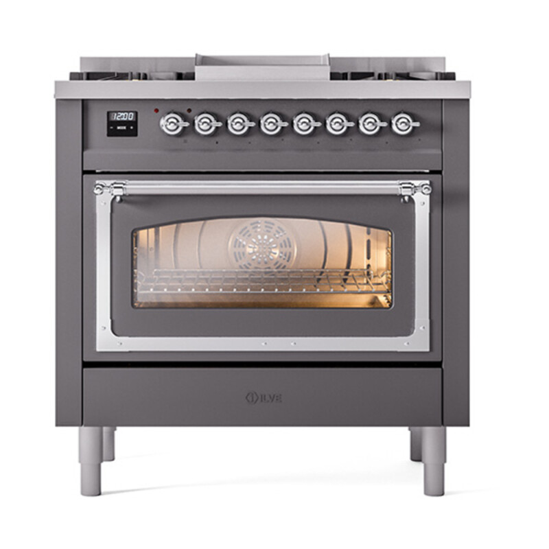 Nostalgie II Noblesse 36 inch Dual Fuel Range with 6 Burners and Griddle UN36FNMPMGC