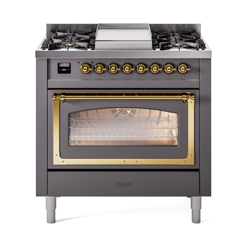 Nostalgie II Noblesse 36 inch Dual Fuel Range with 6 Burners and Griddle UN36FNMPMGG