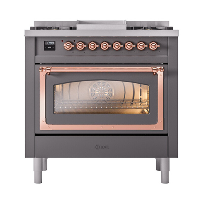 Nostalgie II Noblesse 36 inch Dual Fuel Range with 6 Burners and Griddle UN36FNMPMGP