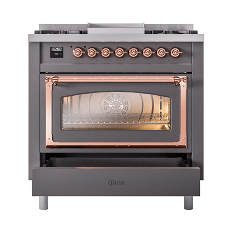 Nostalgie II Noblesse 36 inch Dual Fuel Range with 6 Burners and Griddle UN36FNMPMGP