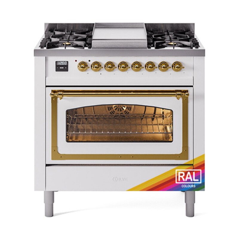 Nostalgie II Noblesse 36 inch Dual Fuel Range with 6 Burners and Griddle UN36FNMPRAGLP