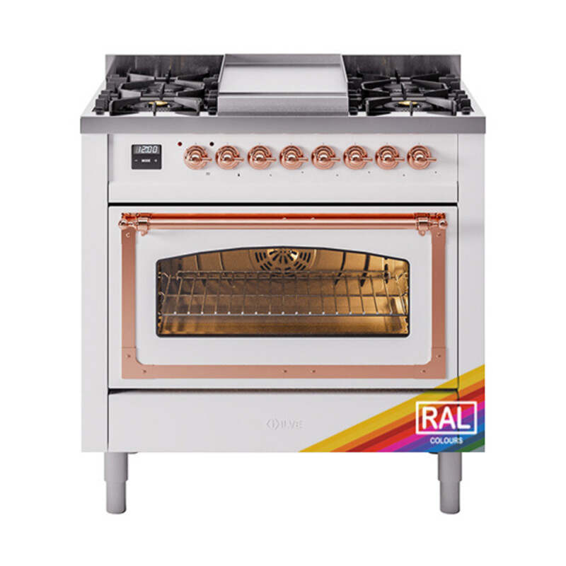 Nostalgie II Noblesse 36 inch Dual Fuel Range with 6 Burners and Griddle UN36FNMPRAP