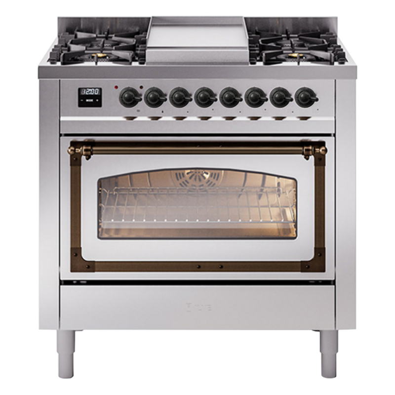 Nostalgie II Noblesse 36 inch Dual Fuel Range with 6 Burners and Griddle UN36FNMPSSB