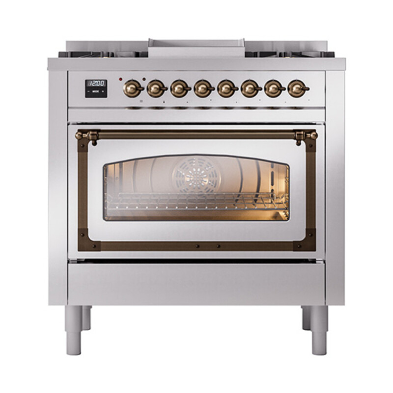 Nostalgie II Noblesse 36 inch Dual Fuel Range with 6 Burners and Griddle UN36FNMPSSB