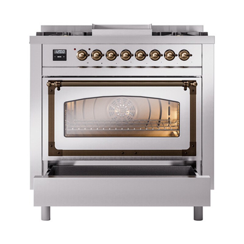 Nostalgie II Noblesse 36 inch Dual Fuel Range with 6 Burners and Griddle UN36FNMPSSB