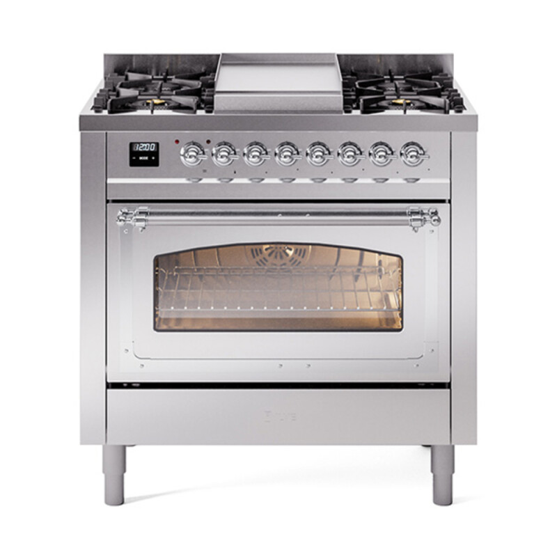 Nostalgie II Noblesse 36 inch Dual Fuel Range with 6 Burners and Griddle UN36FNMPSSC