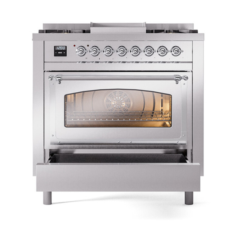 Nostalgie II Noblesse 36 inch Dual Fuel Range with 6 Burners and Griddle UN36FNMPSSC