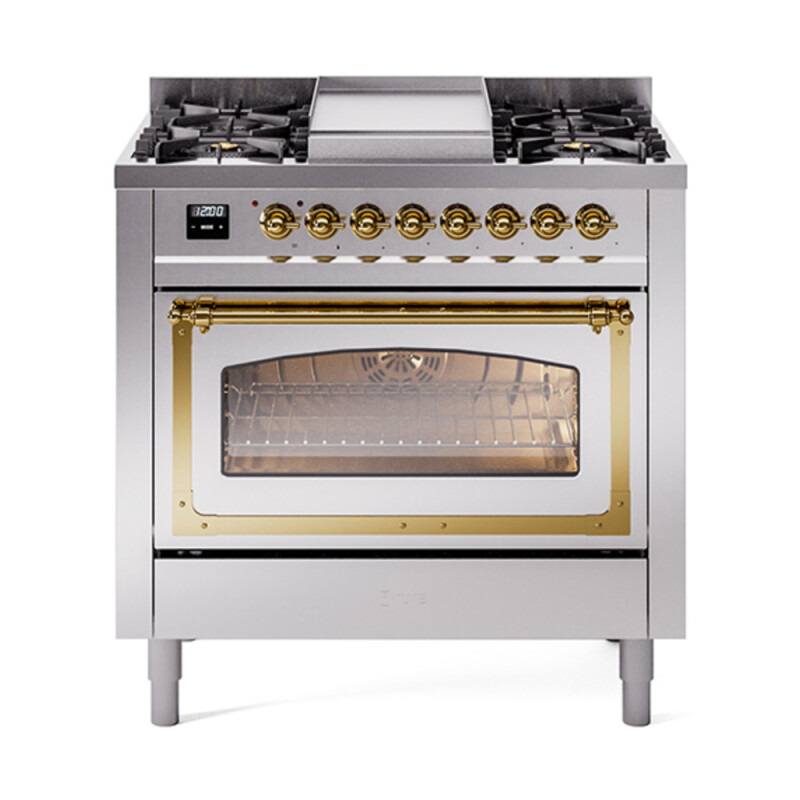Nostalgie II Noblesse 36 inch Dual Fuel Range with 6 Burners and Griddle UN36FNMPSSG