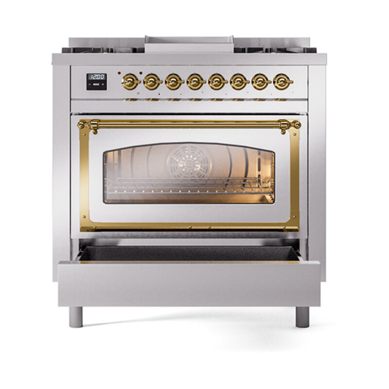 Nostalgie II Noblesse 36 inch Dual Fuel Range with 6 Burners and Griddle UN36FNMPSSG