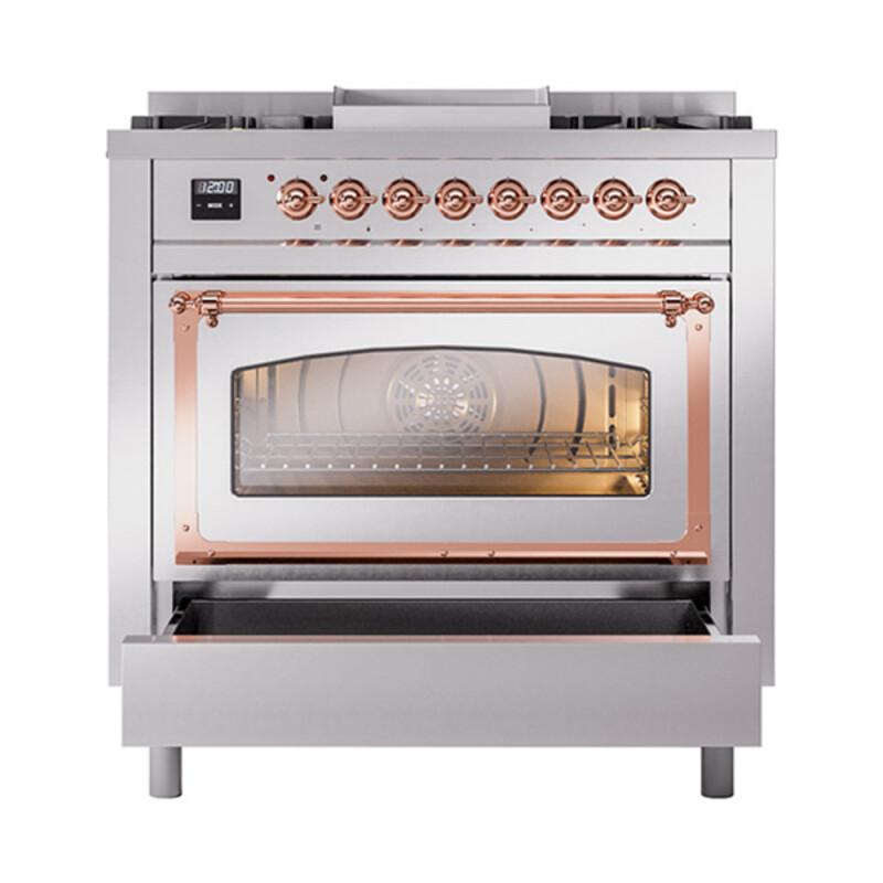 Nostalgie II Noblesse 36 inch Dual Fuel Range with 6 Burners and Griddle UN36FNMPSSP