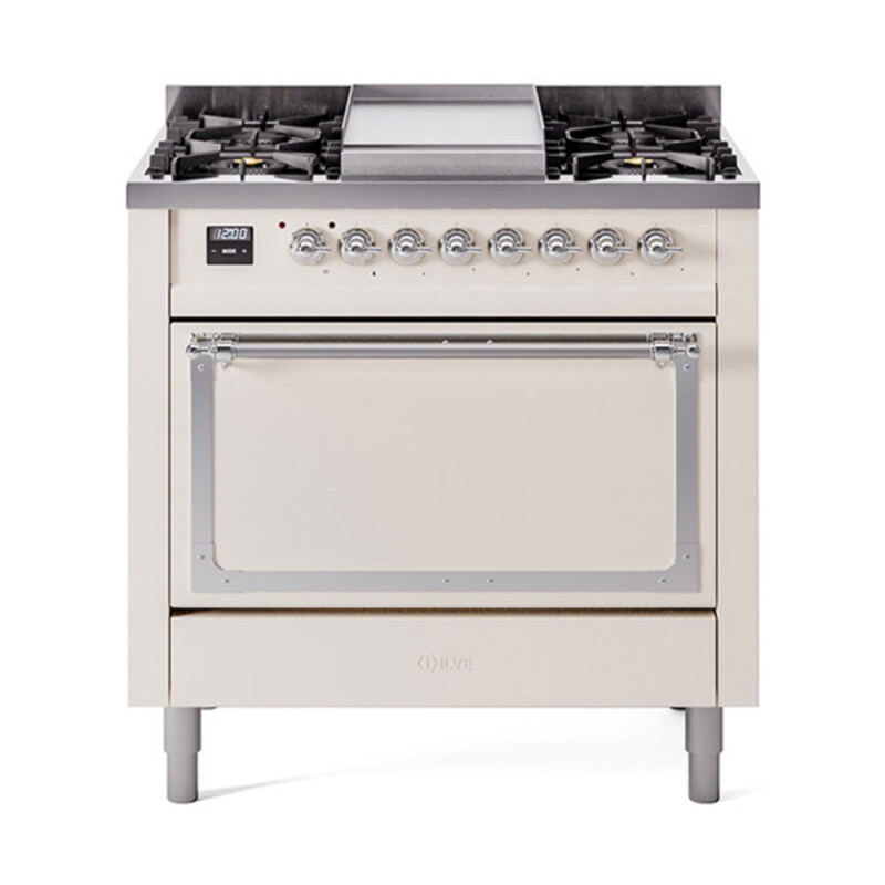 Nostalgie II Noblesse 36 inch Dual Fuel Range with 6 Burners and Griddle UN36FQNMPAWC