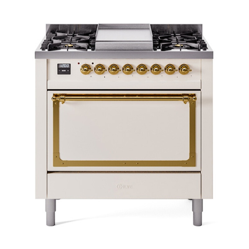 Nostalgie II Noblesse 36 inch Dual Fuel Range with 6 Burners and Griddle UN36FQNMPAWG