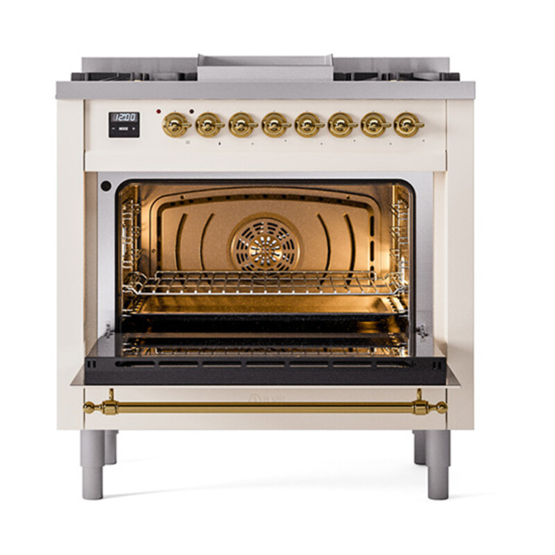 Nostalgie II Noblesse 36 inch Dual Fuel Range with 6 Burners and Griddle UN36FQNMPAWG