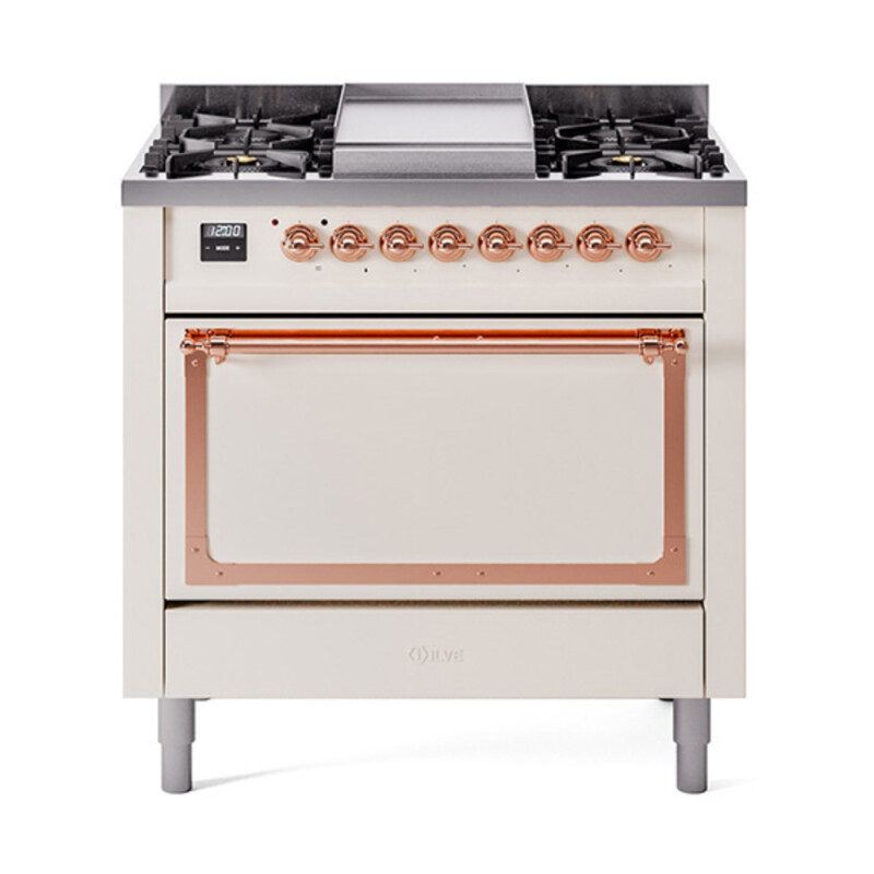 Nostalgie II Noblesse 36 inch Dual Fuel Range with 6 Burners and Griddle UN36FQNMPAWP