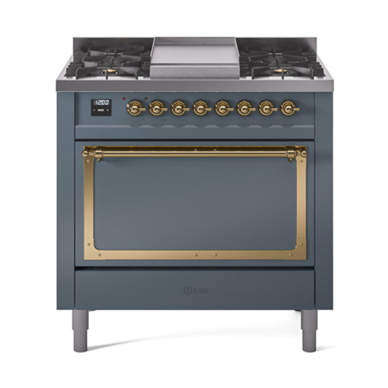Nostalgie II Noblesse 36 inch Dual Fuel Range with 6 Burners and Griddle UN36FQNMPBGGLP