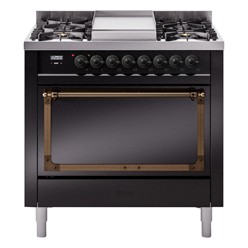 Nostalgie II Noblesse 36 inch Dual Fuel Range with 6 Burners and Griddle UN36FQNMPBKB