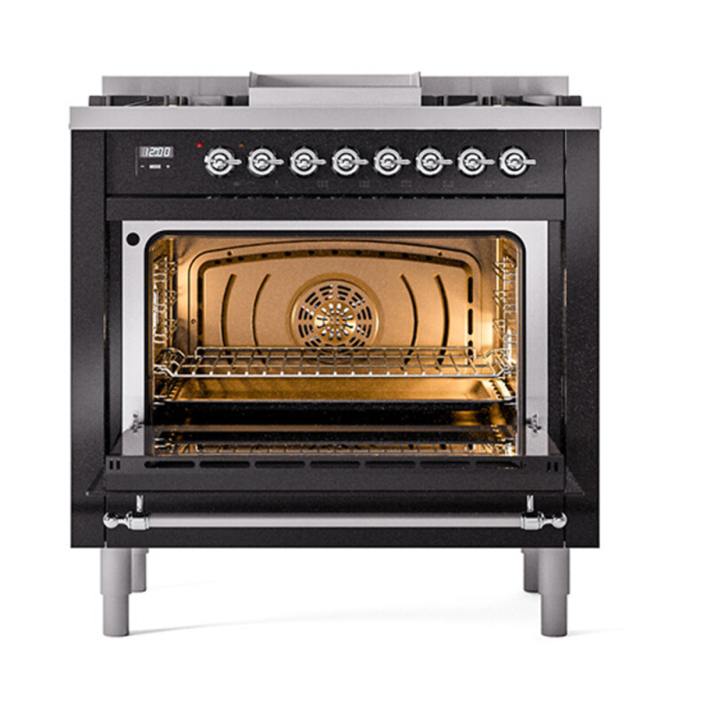 Nostalgie II Noblesse 36 inch Dual Fuel Range with 6 Burners and Griddle UN36FQNMPBKC