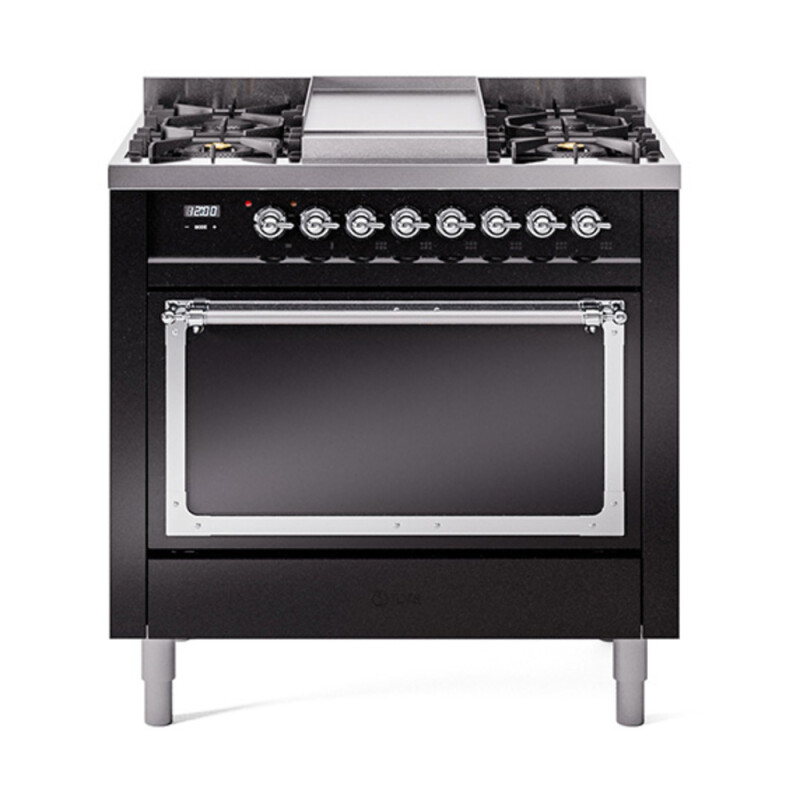 Nostalgie II Noblesse 36 inch Dual Fuel Range with 6 Burners and Griddle UN36FQNMPBKCLP