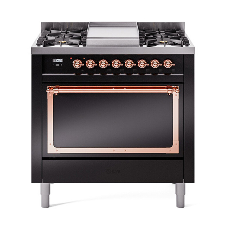 Nostalgie II Noblesse 36 inch Dual Fuel Range with 6 Burners and Griddle UN36FQNMPBKP