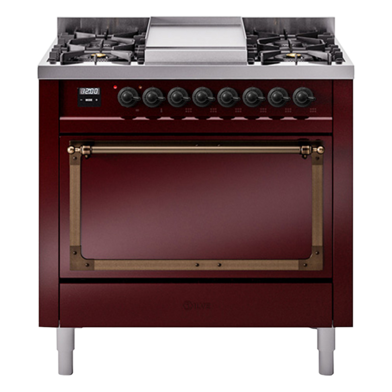 Nostalgie II Noblesse 36 inch Dual Fuel Range with 6 Burners and Griddle UN36FQNMPBUB
