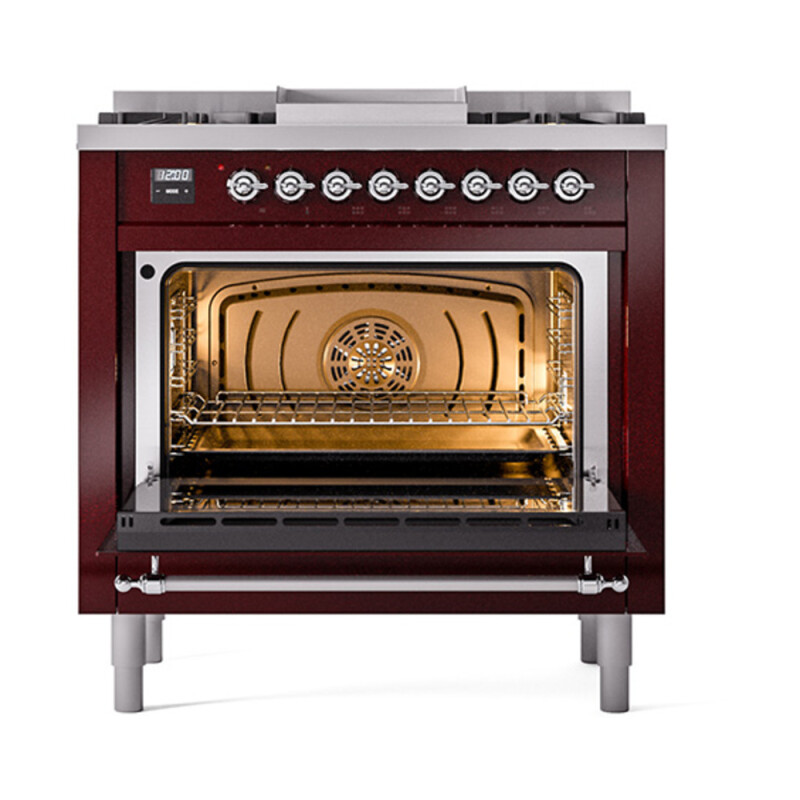 Nostalgie II Noblesse 36 inch Dual Fuel Range with 6 Burners and Griddle UN36FQNMPBUCLP