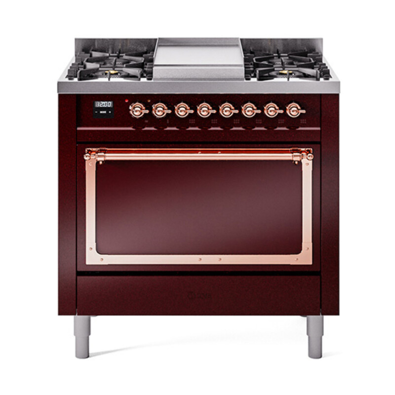 Nostalgie II Noblesse 36 inch Dual Fuel Range with 6 Burners and Griddle UN36FQNMPBUPLP