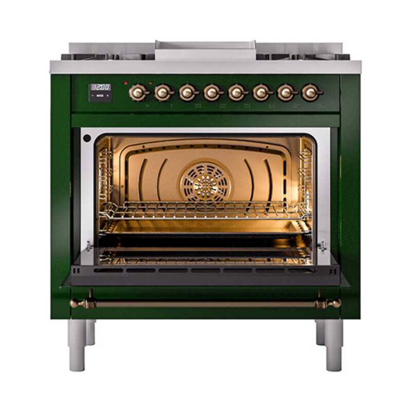 Nostalgie II Noblesse 36 inch Dual Fuel Range with 6 Burners and Griddle UN36FQNMPEGBLP