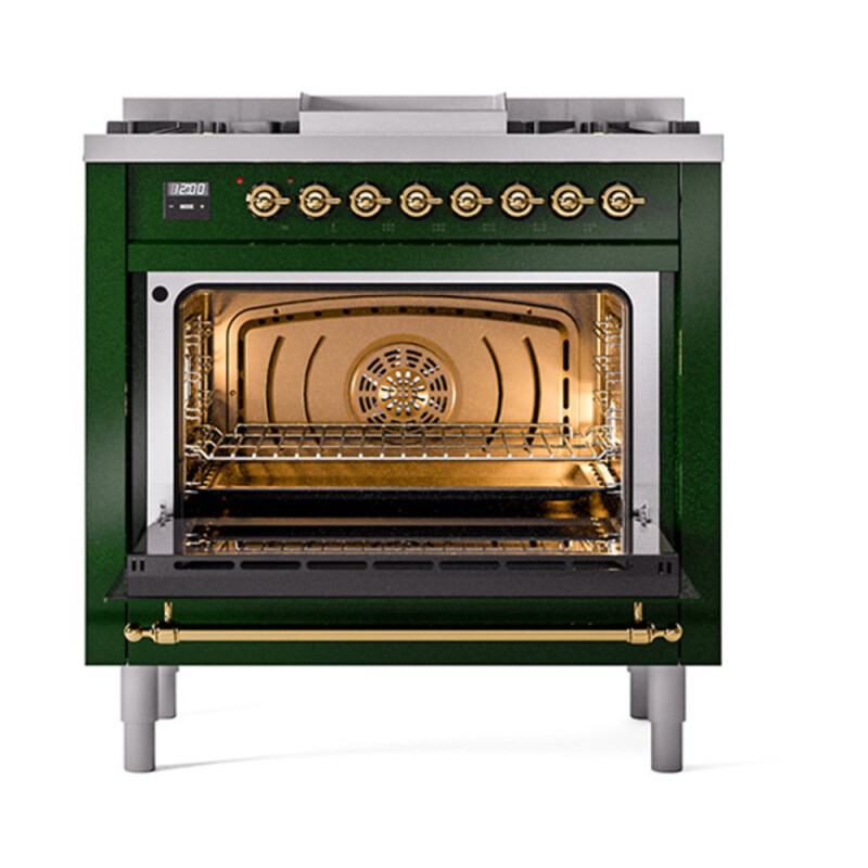 Nostalgie II Noblesse 36 inch Dual Fuel Range with 6 Burners and Griddle UN36FQNMPEGG