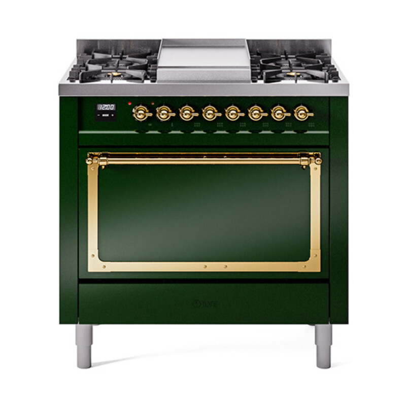 Nostalgie II Noblesse 36 inch Dual Fuel Range with 6 Burners and Griddle UN36FQNMPEGGLP