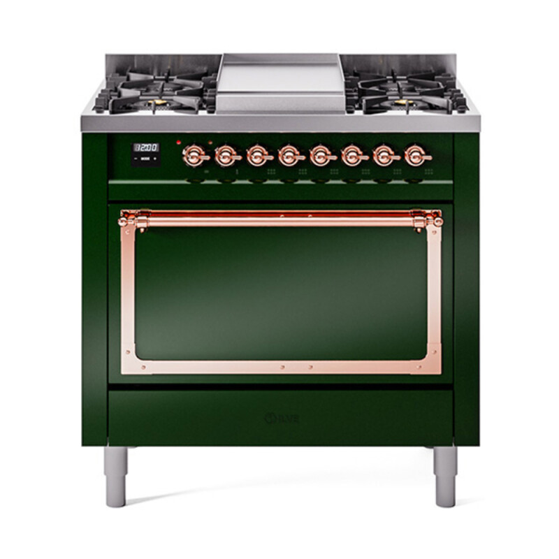 Nostalgie II Noblesse 36 inch Dual Fuel Range with 6 Burners and Griddle UN36FQNMPEGPLP