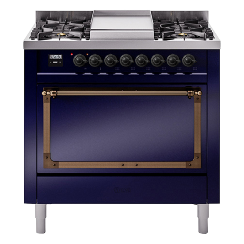 Nostalgie II Noblesse 36 inch Dual Fuel Range with 6 Burners and Griddle UN36FQNMPMBB