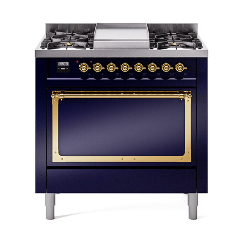 Nostalgie II Noblesse 36 inch Dual Fuel Range with 6 Burners and Griddle UN36FQNMPMBGLP