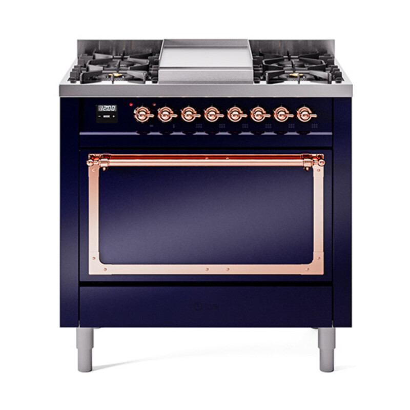 Nostalgie II Noblesse 36 inch Dual Fuel Range with 6 Burners and Griddle UN36FQNMPMBPLP