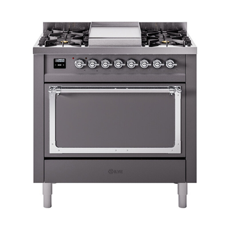 Nostalgie II Noblesse 36 inch Dual Fuel Range with 6 Burners and Griddle UN36FQNMPMGC