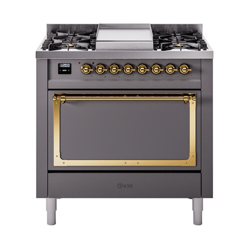 Nostalgie II Noblesse 36 inch Dual Fuel Range with 6 Burners and Griddle UN36FQNMPMGGLP